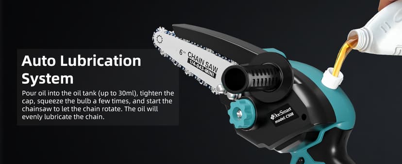 Mini Chainsaw Cordless, 8 inch & 6 inch Electric Chain Saw with 2 Pack Rechargeable Batteries, Battery Powered Handheld Saw for Trees Trimming Wood Cutting, Perfect Gardening Tools for Men Dad Husband