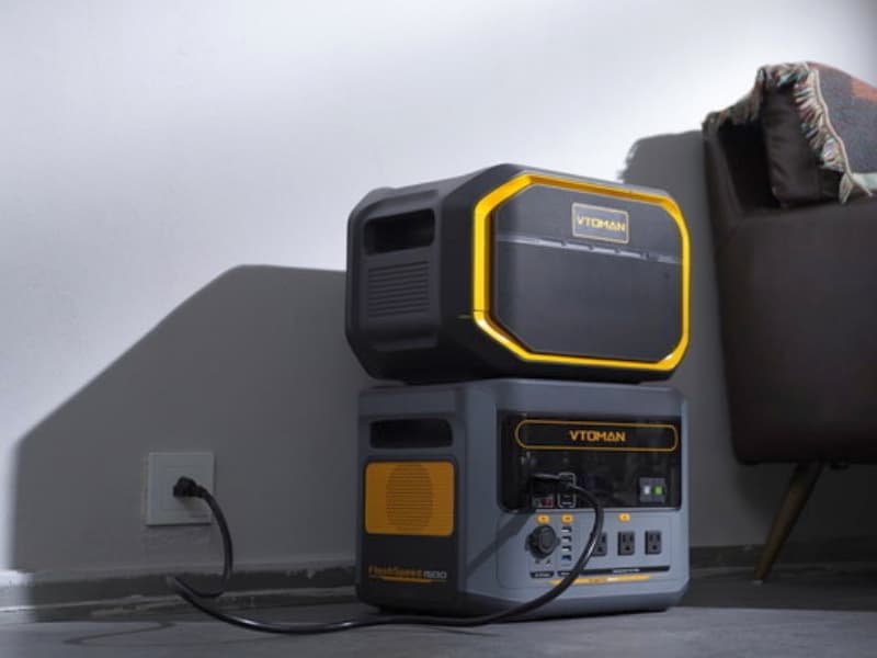 VTOMAN 3096Wh Solar Generator, FlashSpeed 1500 Power Station Bundle with Extra Battery & 400W Solar Panel, 1500W (3000W Peak) LiFePO4 Battery for Home Backup Power RV Emergency (3 Separate Packages)