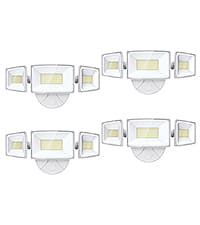Onforu 60W Flood Lights Outdoor, 6000LM Brightness Security Lights Switch Controlled, 3 Adjustable Heads, IP65 Waterproof, 6500K Wall Mount Exterior LED Flood Light