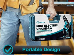 Saker Mini Chainsaw,6 Inch Portable Electric Chainsaw Cordless, Small Handheld Chain saw for Tree Branches,Courtyard, Household and Garden,By 2PCS 20V 1500mAh Batteries,Extra 3 PCS Chain