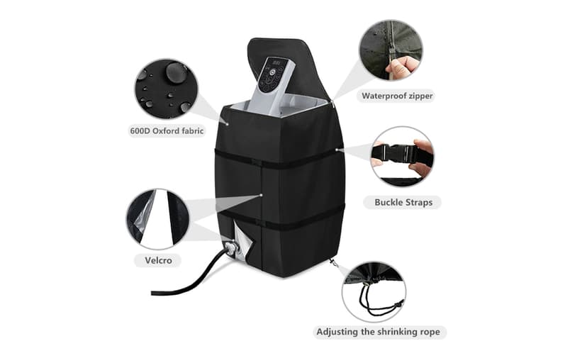 Hot Tub Spa Heater Pump Cover,Waterproof Hot Tub Insulated Pump Cover for Multiple Brands (Black,Square)