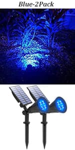 T-SUNUS Christmas Solar Landscape Spotlights Color Changing 2 Pack, Halloween Solar Spot Lights Outdoor Waterproof Garden Pond Light, Separately Installed for Outdoor/Indoor