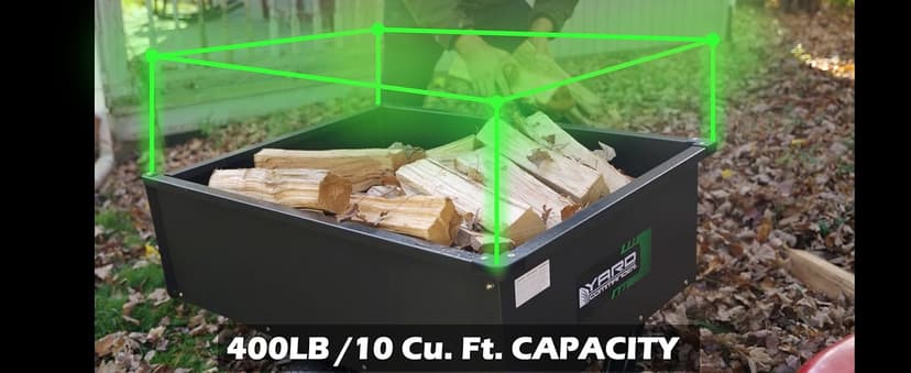 Yard Commander - 400LB Heavy Duty Tow Behind ATV Trailer Steel Dump Cart - 10-Cubic Feet Capacity - Garden Utility Trailer - Trailers with Removable Tailgate for Riding Lawn Mower Tractor