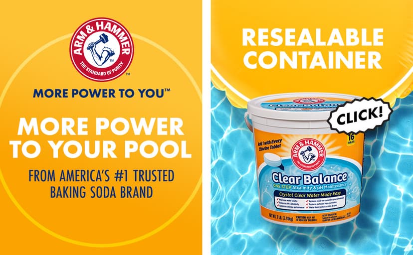 ARM & HAMMER Clear Balance Swimming Pool Alkalinity pH Maintenance Tablets, White, 1 Pack, 24 Count