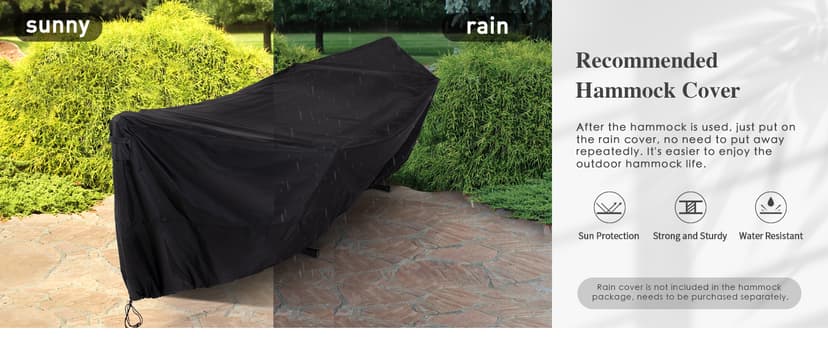 SUNCREAT Double Hammock, Extra Large Quilted Fabric Swing with Hardwood Spreader Bars & Detachable Pillow, Heavy Duty, Perfect for Indoor/Outdoor Patio, Deck, Yard, Blue&Aqua