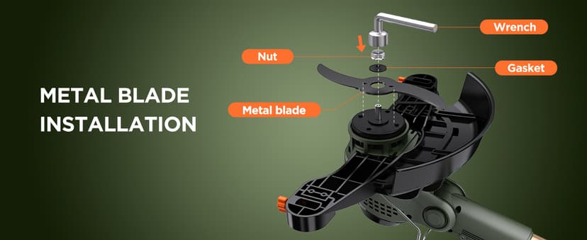 12-Inch Cordless String Trimmer & Edger, (2 x 21V 4.0Ah Electric Brush Cutter Battery Powered), with Auxiliary Bracket, Side Ball, 90° Rotary Head, Telescopic Handle, 3 Cutting Methods(WEG21T)