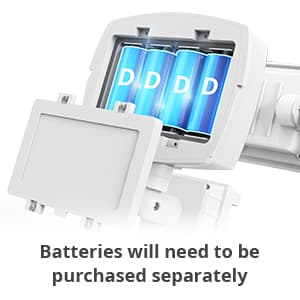 LEPOWER Battery Powered LED Flood Light Outdoor,1500LM Motion Sensor Security Lights, IP65 Waterproof,Wireless Flood Light Battery Operated,3 Head Motion Detector Light for Garage,Yard,Porch(White)