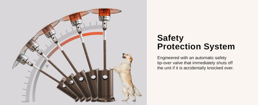 EAST OAK 50,000 BTU Patio Heater for Outdoor Use With Round Table Design, Double-Layer Stainless Steel Burner and Wheels, Outdoor Patio Heater for Home and Commercial, Bronze, 31.9" x 31.9" x 86.6"