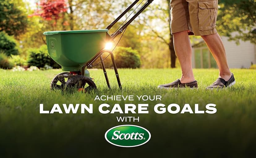 Scotts Turf Builder EdgeGuard DLX Broadcast Spreader for Seed, Fertilizer, Salt, Ice Melt, Holds up to 15,000 sq.ft. Product