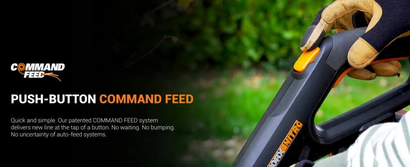 Worx Nitro 20V 13" Cordless String Trimmer with Brushless Motor, 3-in-1 Grass Trimmer Edger Mini-Mower, Lightweight Weed Trimmer COMMAND FEED Instant Line Advancement WG173– Battery & Charger Included