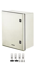 VEVOR Fiberglass Enclosure 19.7 x 15.7 x7.9 Electrical Enclosure Box NEMA 3X Electronic Equipment Enclosure Box IP65 Weatherproof Wall-Mounted Electrical Enclosure with Hinges & Quarter-Turn Latches