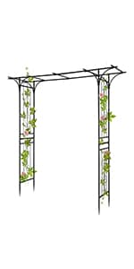 Outvita 7 Ft Wooden Garden Arbor Arch, Fir Wood Arbour Trellis, Pergola Archway for Wedding Ceremony Decoration Pergola Plant Climbing Rose Vines Lawn Courtyard Patio Dark Brown