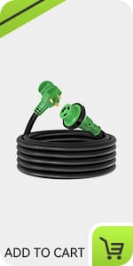 RVMATE 4 Prong 30 Amp 15 Feet Generator Extension Cord, NEMA L14-30P/L14-30R, 125/250V Up to 7500W 10 Gauge SJTW Generator Cord, ETL Listed