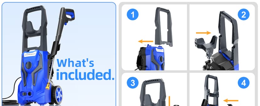 4800PSImax 3.2GPM Pressure Washer Powered - Electric Power Washer for Cars Washing with 25FT Pressure Hose, Blue
