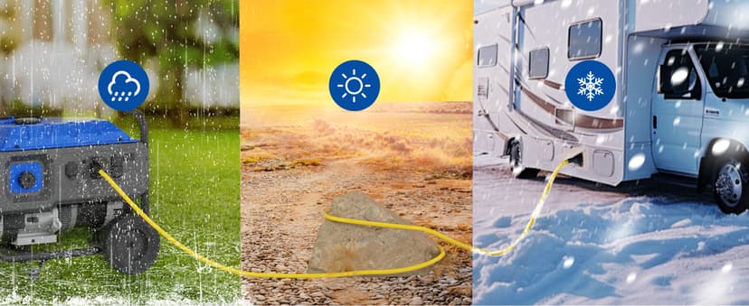 ELEGRP 30 Amp Generator Extension Cord 50 Feet, 4-Prong NEMA L14-30P to L14-30R, 120/250V Up to 75000W, 10 Gauge Heavy Duty SJTW Locking Power Cord for Portable Generators, Home Backup, ETL Listed