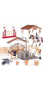 Farm Toys Tractor with Trailer-16.5 Inches Tractor Playset 1/24 Scale Gripper Frontloader Spreader for Boys Kids Toddlers Age 3-7 Years Old