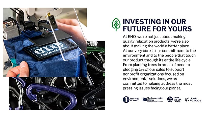 ENO Microtune Structural Ridgeline - Camping Hammock Travel Essentials - Hammock Cord for Preset Lay - Compatible with 1 to 2 Person Portable Hammocks - Sapphire/Grey