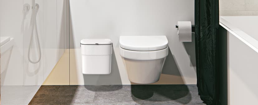 ELPHECO Hanging Trash Can with Lid 2.5 Gallon Kitchen Compost Bin for Under Sink, Plastic Wall-Mounted Garbage Can, Small Kitchen Trash Bin, Small Trash Can with Lid for Cupboard Countertop