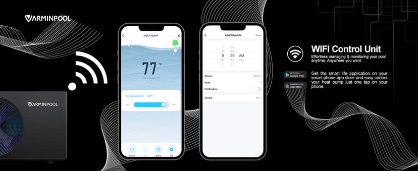 30,000 BTU Pool Heat Pump Up to 8000 Gallons, WIFI Capable, Pool Heater for Above Ground Pool, Smart Inverter, Electric Pool Heaters for Above and In Ground Pools and Spas