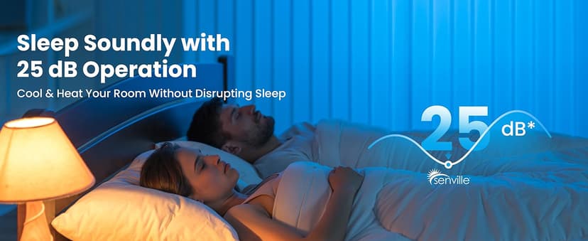 Senville LETO Series Mini Split Air Conditioner Heat Pump, 12000 BTU 110/120V, Inverter, Works with Alexa, SEER2 20.8, 1 Ton, White