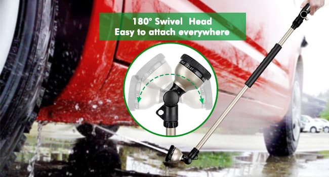 RESTMO 36” Long Watering Wand, Metal Garden Hose Wand with 180° Swivel Head and 10 Spray Patterns, 3ft Heavy Duty Hose Nozzle Sprayer with Thumb Flow Control, Ideal to Water Hanging Baskets, Shrubs