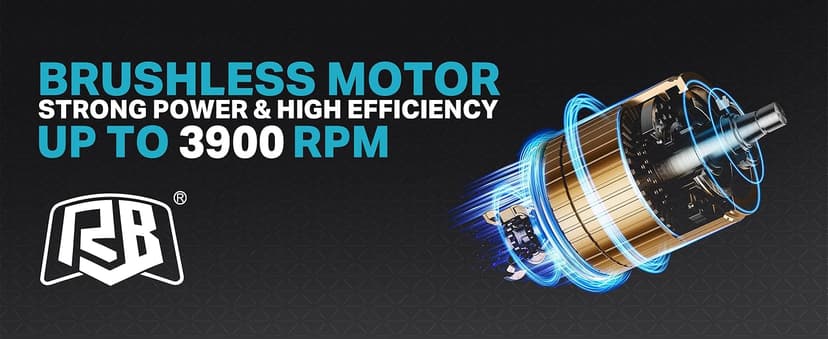 RB 40V 13-Inch Brushless Cordless Lawn Mower with 4.0Ah Lithium Battery & Fast Charger, 2-in-1 Lightweight Mower for Small Yards, Foldable Handle, 5 Cutting Height Adjustments