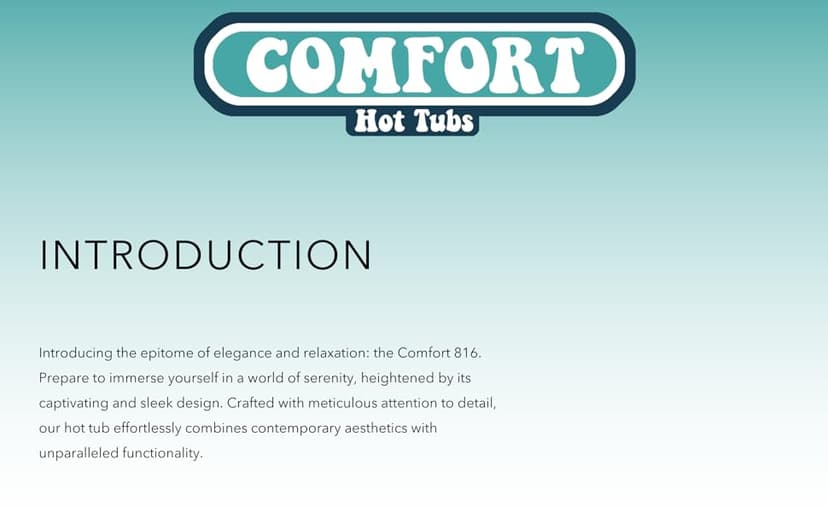 Comfort Hot Tubs - 6 Person Luxury Outdoor Portable Spa - 44 Jets - Above Ground Hot Tub