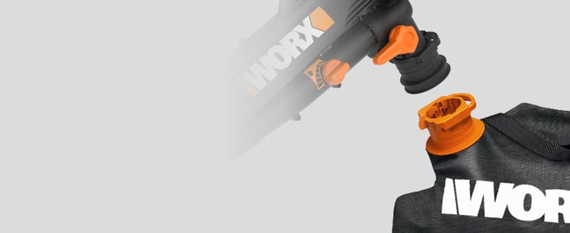WORX WG505 Trivac 12 Amp 3-in-1 Electric Leaf Blower/Leaf Vacuum/Mulcher, Metal Impeller for Fine Mulching