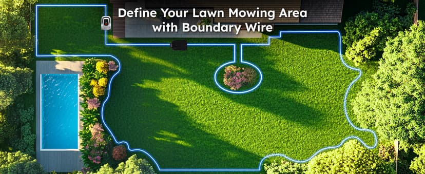 Robot Lawn Mower with Max 180m Stable Boundary Wire - Recommended 550㎡, Max 900㎡, 300% Higher Efficiency of Grid-Shaped Mowing Path, Automatic Robotic Lawn Mower with Auto Mapping & Recharge