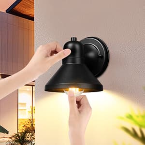Brightever Outdoor Lanterns, 2-Pack Exterior Light Fixtures, Waterproof Anti-Rust Black Wall Mount Lights, Small E26 Socket Outside Lights for House, Front Porch, Playhouse, Garage