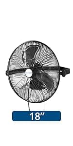 BILT HARD 3900 CFM 18" High Velocity Pedestal Oscillating Fan, 3-Speed Heavy Duty Metal Standing Shop Fan with Aluminum Blades for Commercial, Residential, and Garage, UL Listed