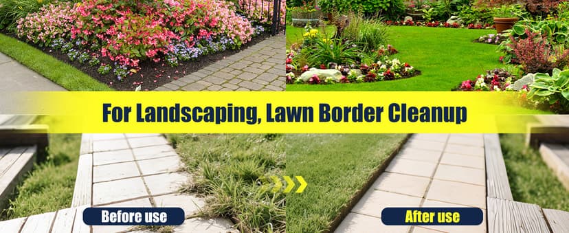 Professional Edger Lawn Tool – 36 inch Heavy Duty Stainless Steel Weed Cutter Tool with Ergonomic Metal Handle – Perfect for Garden, Yard Landscaping, and Turf Trimming, Black