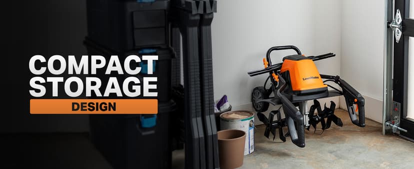 LawnMaster TE1318W1 Corded Electric Tiller 13.5-Amp 18-Inch Orange