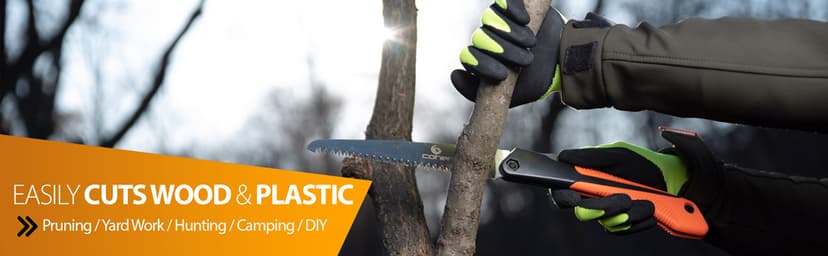 Folding Saw, 8 Inch Rugged Blade Hand Saw, Best for Camping, Gardening, Hunting | Cutting Wood, PVC, Bone, Pruning Saw with Ergonomic Non-Slip Handle Design