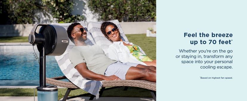 Shark FlexBreeze Pro Mist Fan — Indoor & Outdoor, Integrated Misting, Pedestal to Tabletop, Corded or Cordless, Up to 24-Hr Battery, Oscillating, White, FA302WH (2025 Release)