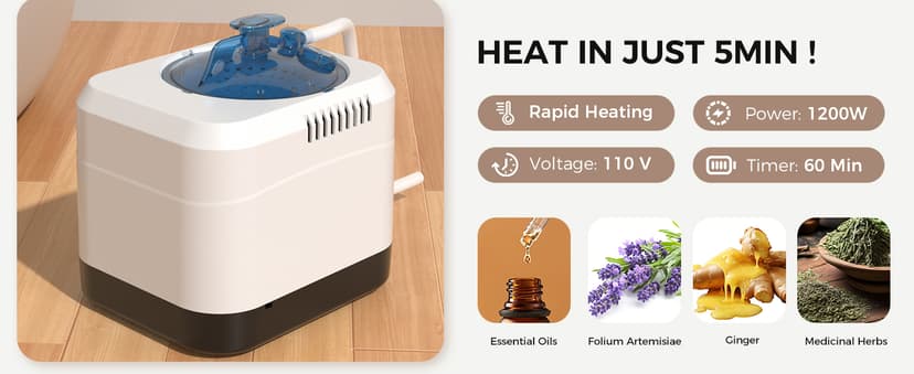 Sauna Box,Portable Sauna for Home use with Ten Aluminium foil Heating Blankets,Personal Steam Sauna with 3L Steamer, 9 Levels, Folding Chair,Extra Large Size (36 * 36 * 71inch)