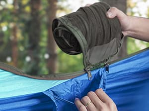 G4Free Large Camping Hammock with Mosquito Net 2 Person Pop-up Parachute Lightweight Hanging Hammocks Tree Straps Swing Bed for Outdoor Backpacking Backyard Hiking