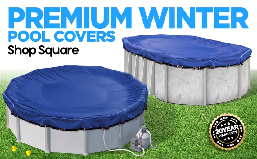 Premium Heavy-Duty Winter Pool Cover - Royal Blue, Extra Thick and Durable, Tear-Proof, UV-Resistant, Reinforced Edges, Easy Install, All-Season Protection for 18-ft x 34-ft Oval Above Ground Pools