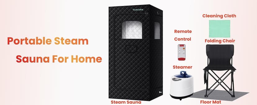 Sauna Box, Portable Steam Sauna for Body Relaxation, Portable Sauna for Home, Personal SPA Steam Sauna with 3L /1500W Steamer, 9 Levels Temp Control, Full Body Sauna Tent for Spa,Indoor,Outdoor