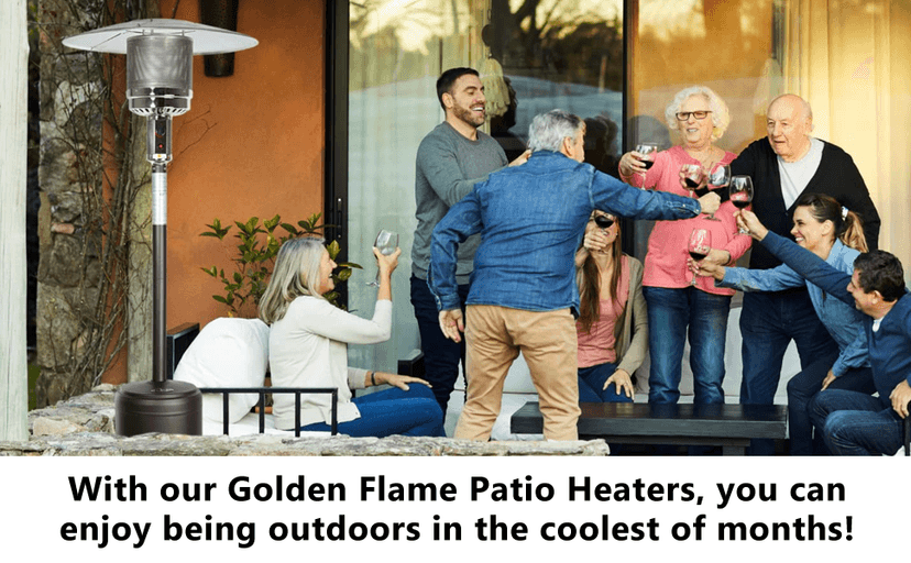 Outdoor Natural Gas Patio Heater, 45,000 BTU, XL-Series, Propane Heater, Anti-Tilt Safety Shut-Off, Portable Heater, Includes Drink Table & Wheels, Residential & Commercial Matte Mocha 89" Tall