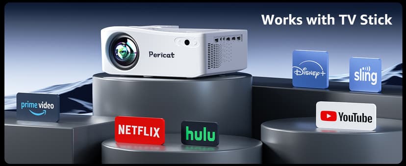 5G WiFi Bluetooth Projector, Native 1080P Outdoor Movie Projector with 300" Display, 380ANSI Home Theater Video Projector 4K Supported, LED Video Projector Compatible with TV Stick, Phone/PC