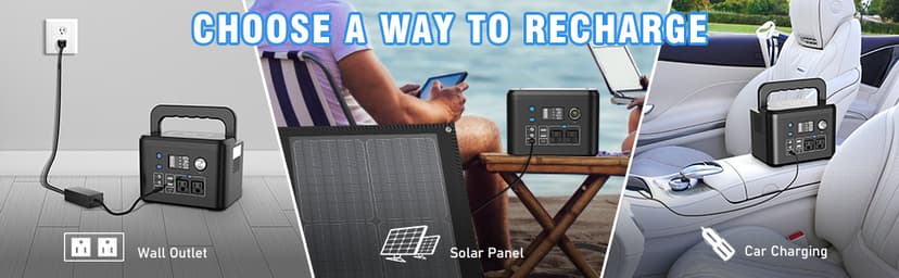 Portable Power Station 350W, Powkey 260Wh/70,000mAh Backup Lithium Battery, 110V Pure Sine Wave Power Bank with 2 AC Outlets, Portable Generator for Outdoors Camping Travel Hunting Emergency