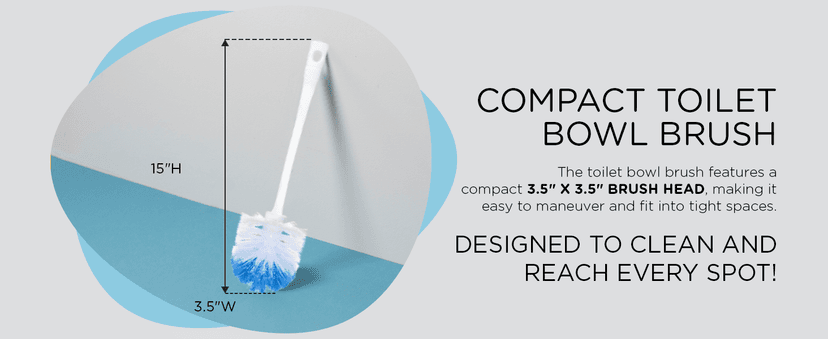 Lola Products “Classic” Toilet Brush, Durable Fiber Stiff Bristles, Bathroom Toilet Bowl Cleaner, Compact Size, Non-Scratch, Long-Lasting - 1 Pack