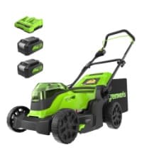Greenworks 48V (2 x 24V) 17" Brushless Cordless (Push) Lawn Mower, (2) 4.0Ah Batteries and Dual Port Rapid Charger Included