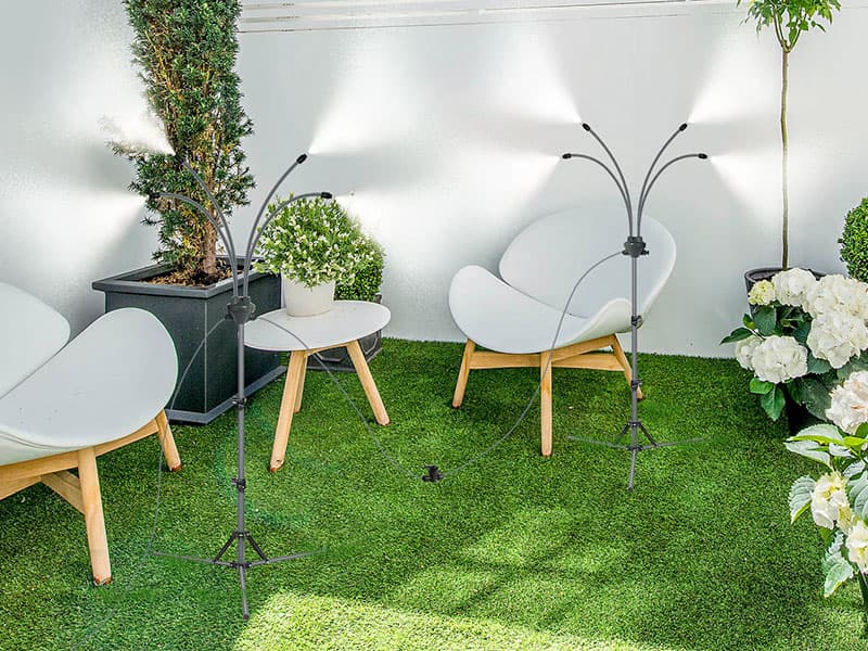 Standing Misters for Outside Patio, Adjustable Height 5.3 FT Stand Misting System for Cooling Outdoor, Portable Water Mister for Mist Playing, Patio Cooling, Backyard, Porch, Sprinkler (Gray)