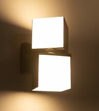 LUTEC Cuba 3000K 1100LM LED Integrated Porch Wall Light Outdoor and Indoor Bedroom LED Wall Lantern Sconce-Black