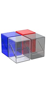 KKU Card Deck Boxes with 4 Pack Acylic Card Cases, Magnetic Closure Trading Card Deck Storage Box Fits 800+ Sleeved Cards Sport Cards