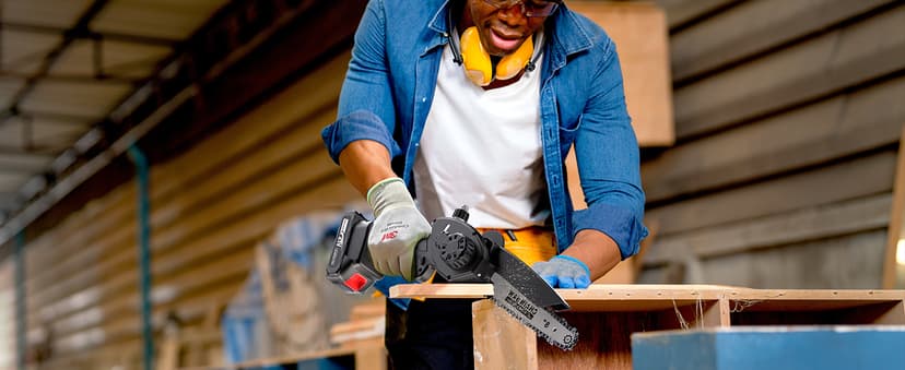 Seesii Mini Chainsaw 8 inch DL07, Electric Chainsaw Cordless, Upgraded Brushless Chain saw with Auto Oiler, 2pcs 2000mAh Batteries, Battery Powered Saws Handheld Chain Saw for Tree Branch Wood Cutting