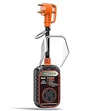 EyGde 50 Amp to 4 Prong 30 Amp Generator Adapter with Surge Protector - Patented NEMA 14-50P Twist Lock Male to L14-30R Female Plug, STW Cord with Circuit Analyzer for Generator