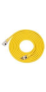DEWENWILS 25 FT 14/3 Gauge Extension Cord Outdoor Tri-Tap Extension Cord Splitter, Heavy Duty Power Cable SJTW 15 Amp for Multiple Appliances, LED Lighted Plug, ETL Liste